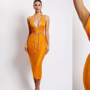 Cutout Meshki Diamante Dress Large